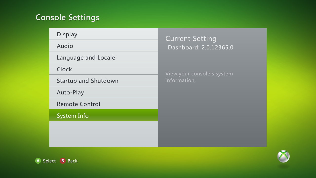 System Info button System Info button