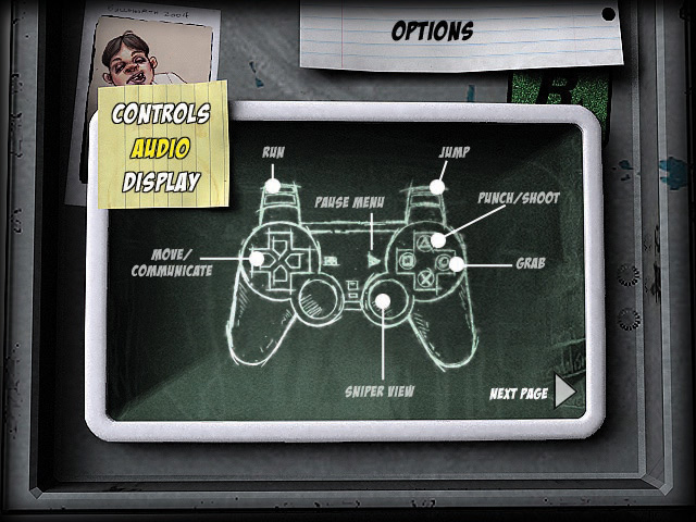 The Controls page. The controls here differ heavily from the final version.
