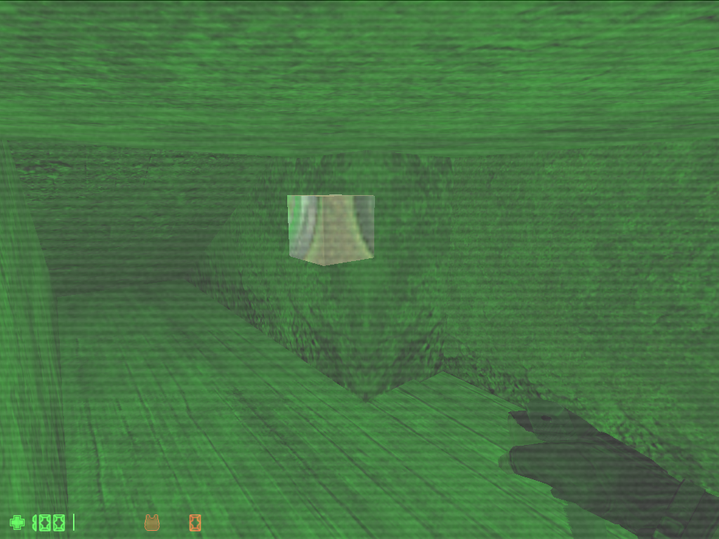 Same area with nightvision enabled. Same area with nightvision enabled.