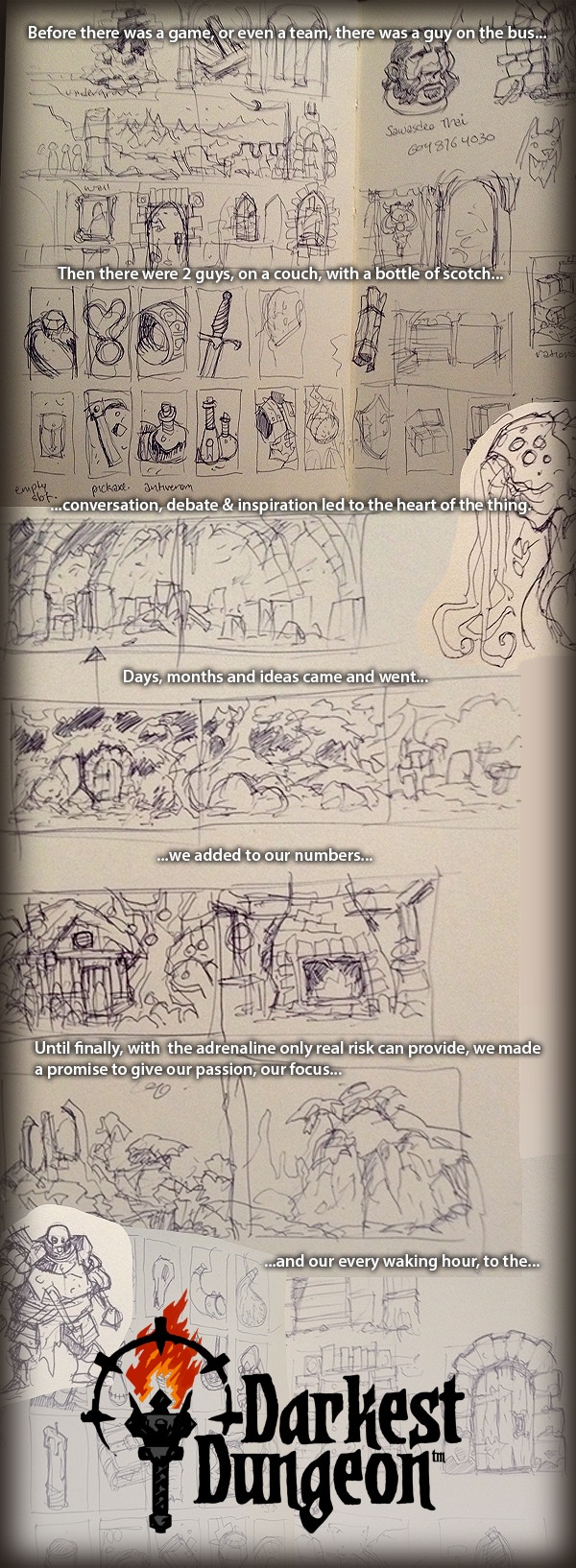 Official concepts shown on Redhook's site, with text telling the studio's story attached to it.