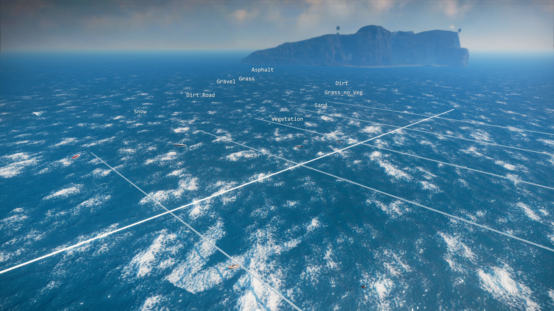 The grid of the sound test area. The grid of the sound test area.