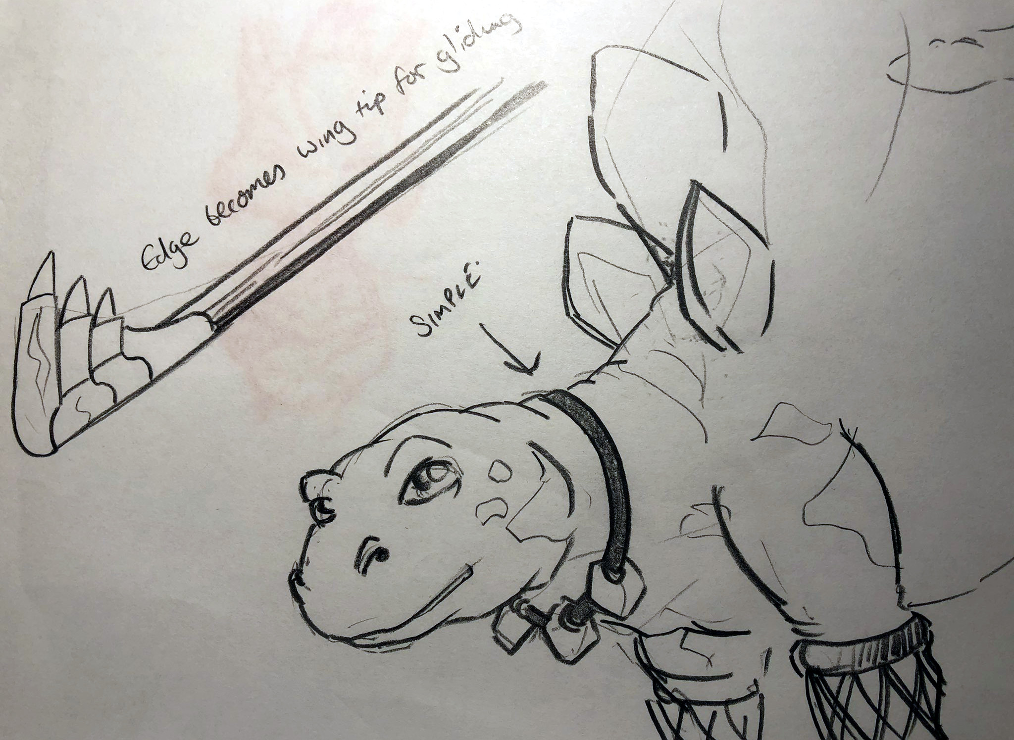 Concept art of a dinosaur design. Concept art of a dinosaur design.