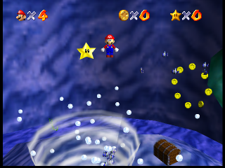 Star 2 (early spawn location). Its placement is very similar to where the Manta Ray Star spawns in the final game. Star 2 (early spawn location). Its placement is very similar to where the Manta Ray Star spawns in the final game.