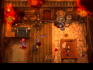 Scene 8: The burning orphanage.