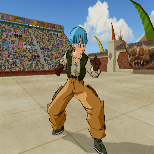 Bulma's intro, she stands still like this while the camera does the standard panning. Bulma's intro, she stands still like this while the camera does the standard panning.