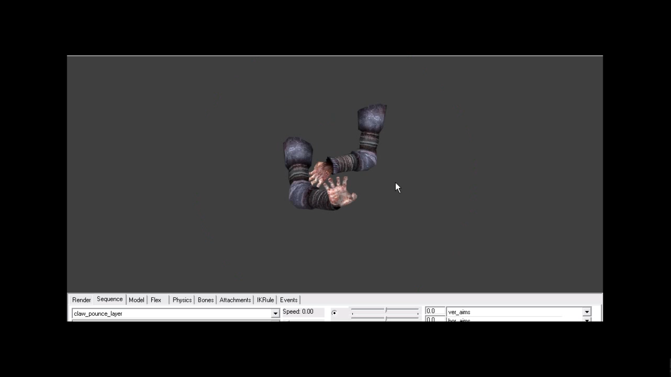 The Hunter's arms in a model viewer.