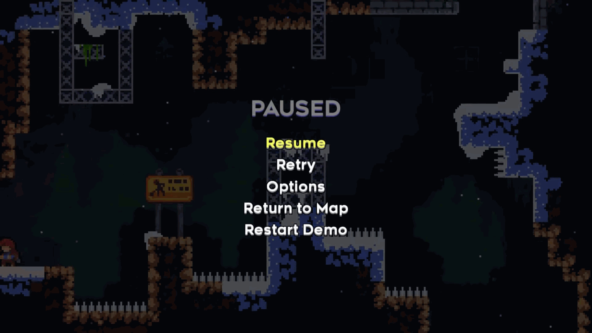 The pause menu. The pause menu.