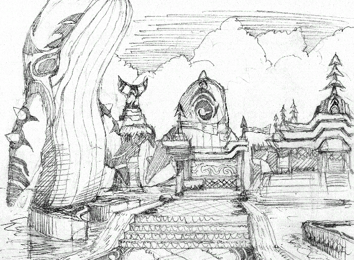Concept art for Seaside Hill.