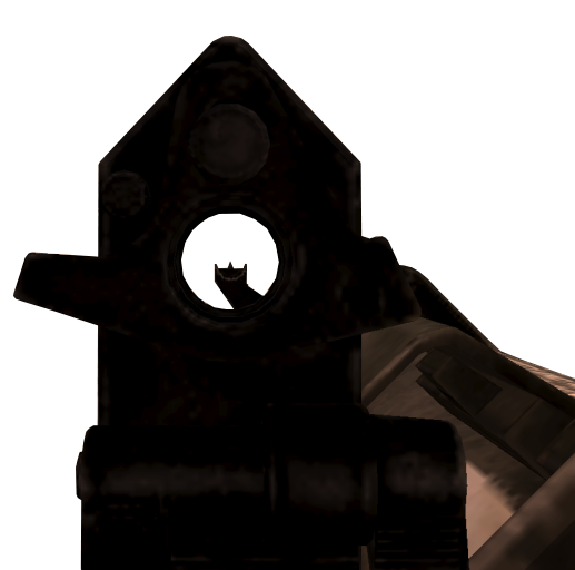 Aiming down the sights of an AT4.