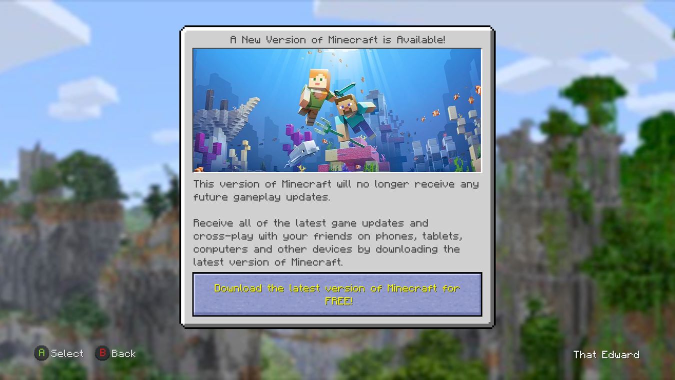 The unused image in Minecraft: Xbox One Edition. The unused image in Minecraft: Xbox One Edition.