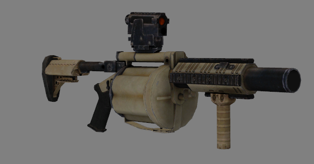 M32 with scope and foregrip M32 with scope and foregrip