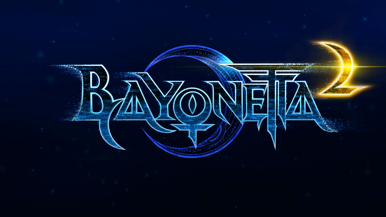 An early title logo that can be seen in the E3 2013 trailers. The magic circle is a darker shade of blue, and is more detailed. There are no demonic letters inside the word "Bayonetta", making it look more similar to the first game's logo.