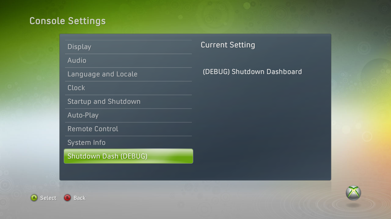 Shutdown Dash (DEBUG) button