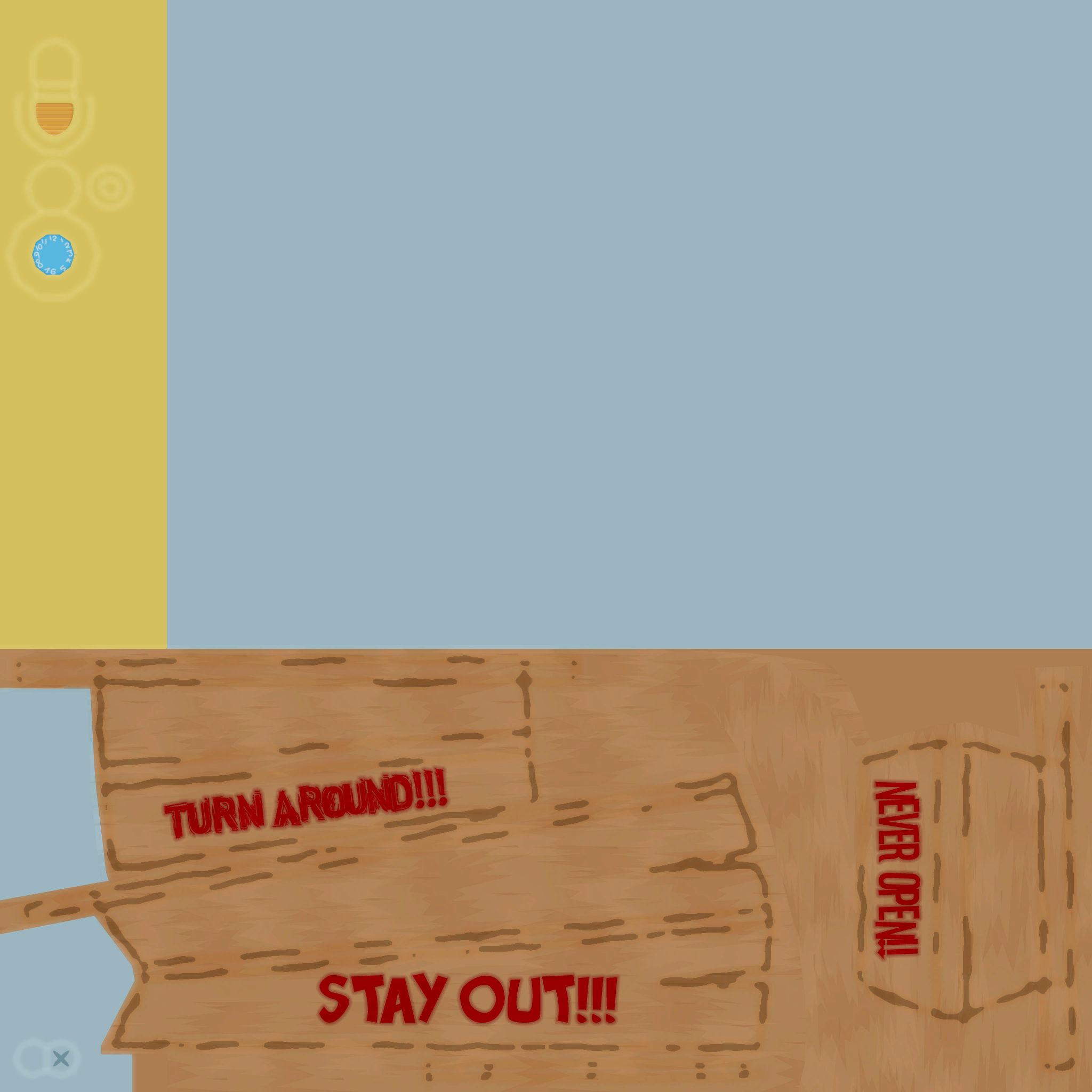 The texture for the locked door at the end of the main hallway. The texture for the locked door at the end of the main hallway.