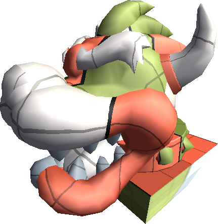 A bust of Bowser's face on what appears to be a statue of sorts. A bust of Bowser's face on what appears to be a statue of sorts.