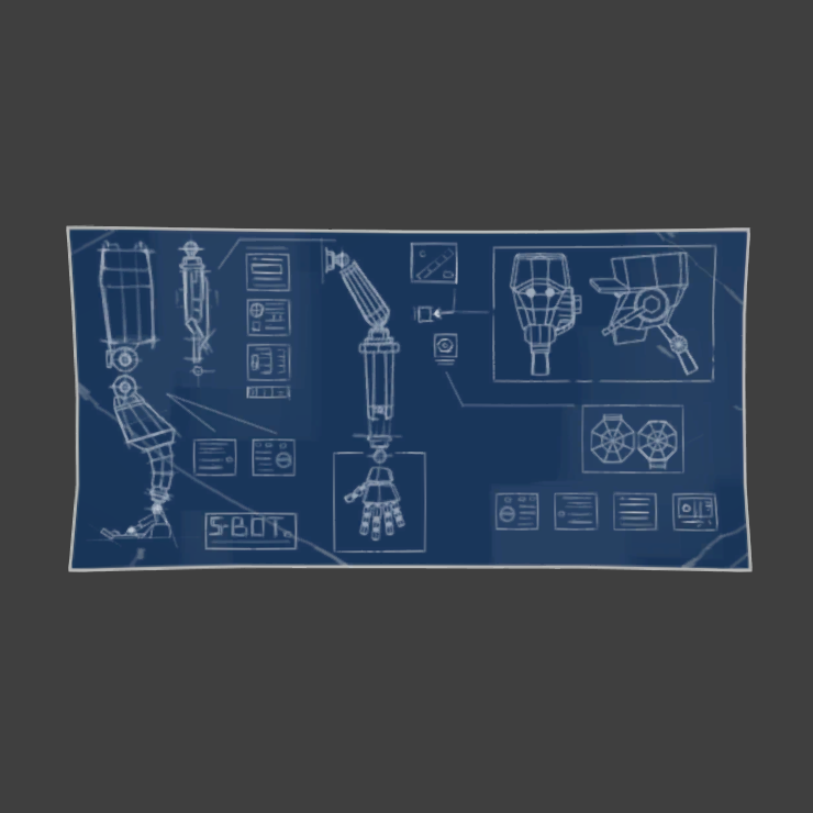 Early and unfinished scout robot blueprint.