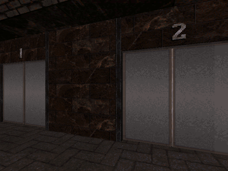 The elevators in the "2" part. The elevators in the "2" part.