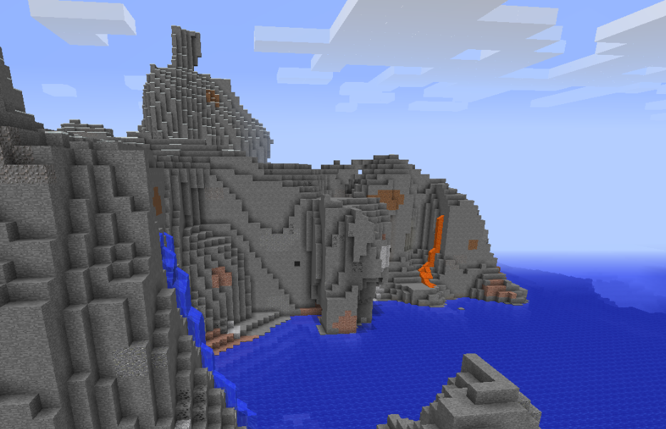 A screenshot of a stone beach in 13w36a. A screenshot of a stone beach in 13w36a.