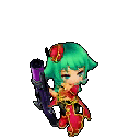 Drawn weapon front.