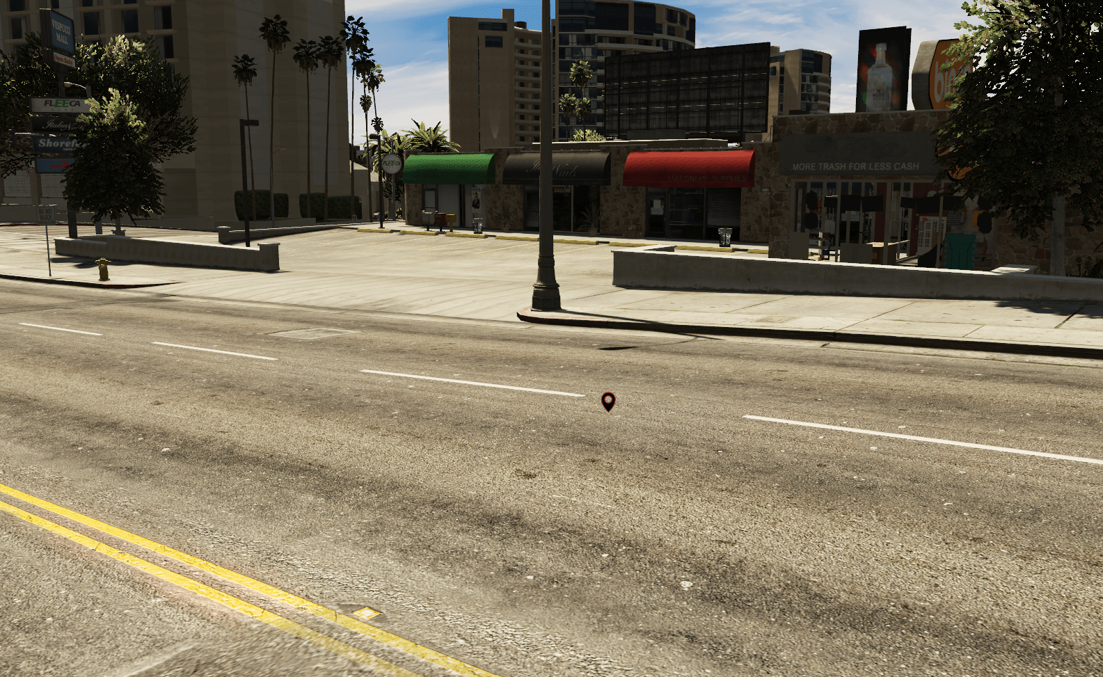 The area seen in-game. The position is the red/black marker.