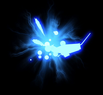 (Click to animate) Blue sparks