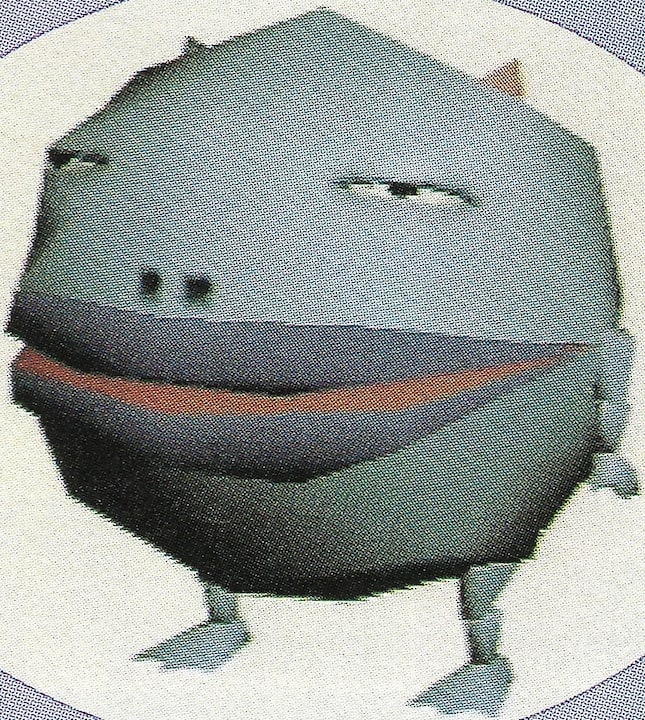 Rolly, who attacks with its tongue and moves by rolling its whole body around.