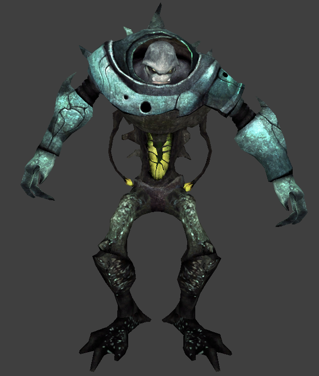 Alien Commando in an t-pose.