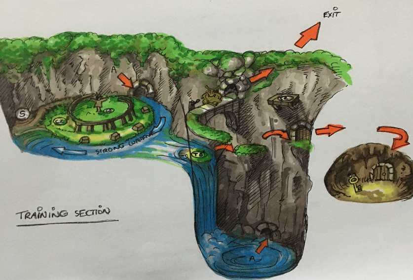 A revised "Hungover" area that more closely resembles the final design. This does not appear in the Structure Map, however. A revised "Hungover" area that more closely resembles the final design. This does not appear in the Structure Map, however.