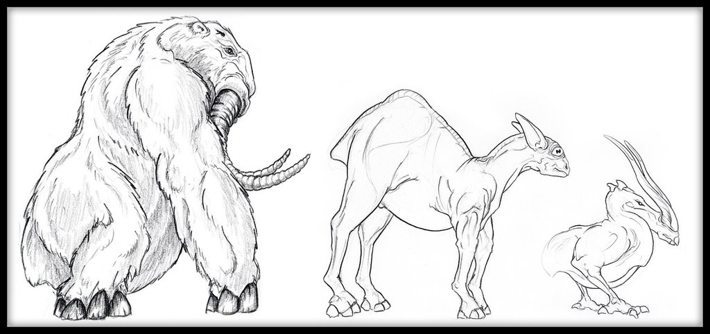 Concepts for some of Halo's cut fauna.