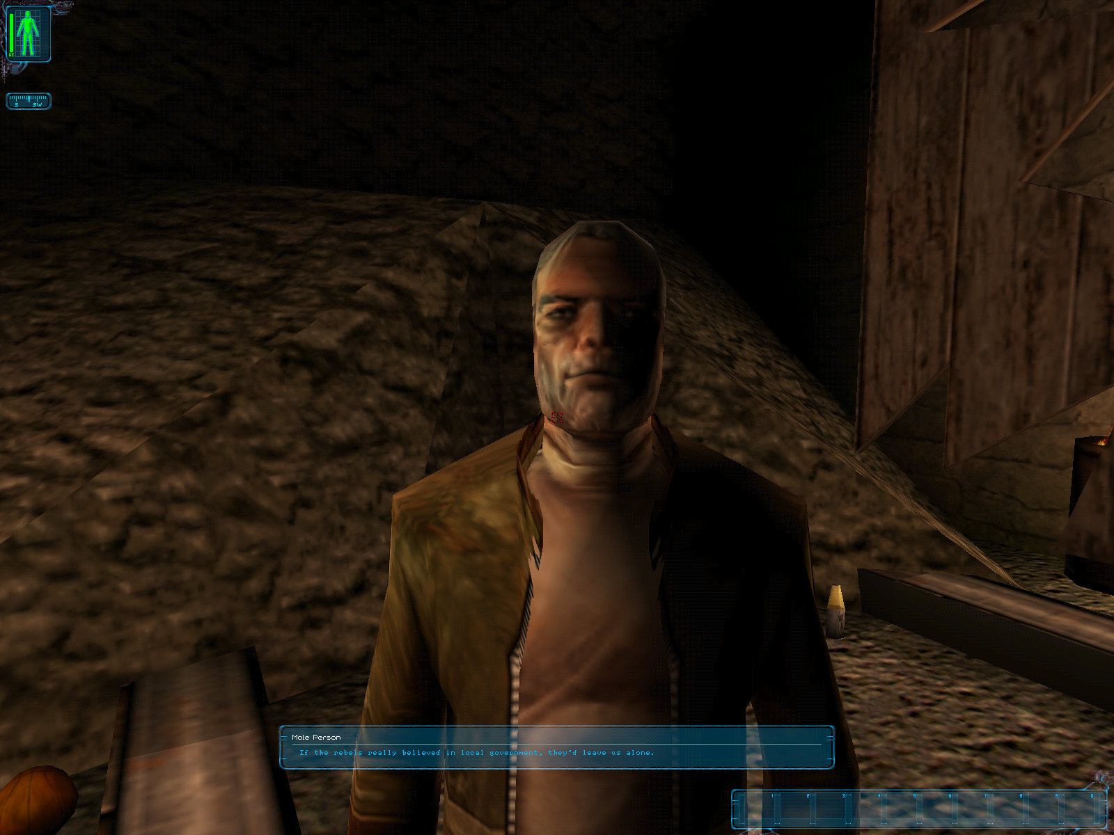 Mole tunnels, "If the rebels really believed in local government, they'd leave me alone.".