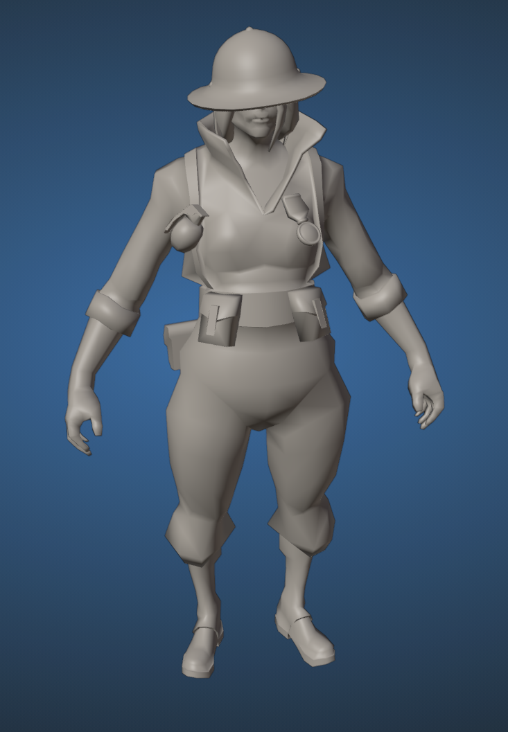 Newer Female Soldier model render leak.