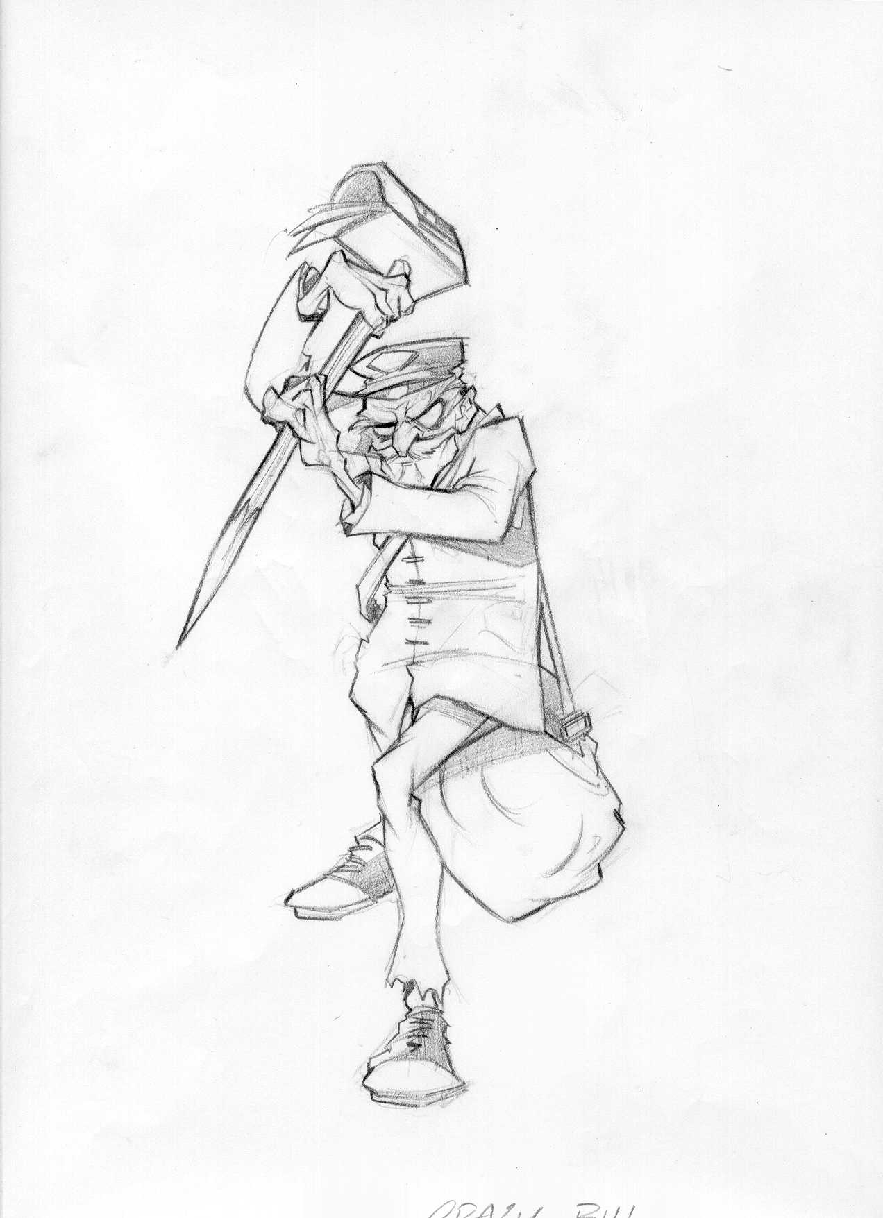 Concept art for Crazy Bill.