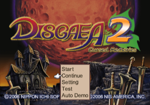 Disgaea2_May292006_TitleDebugMenu.png