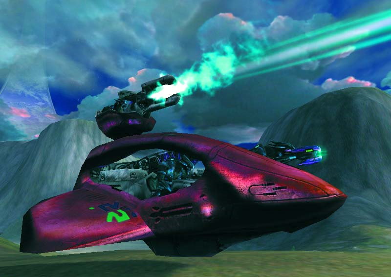 This Covenant vehicle bears an uncanny resemblance to Halo 2's Spectre. It was only seen at E3 2000.