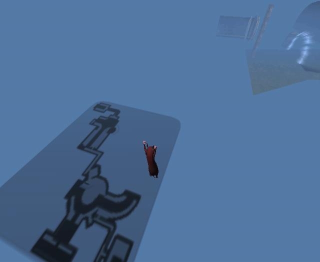 Behind Remy's arrival point in the hub is the hub's map, albeit inverted.