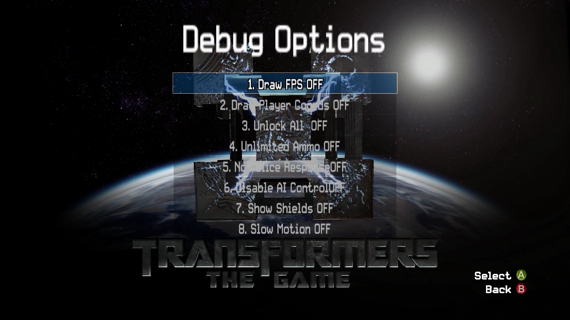 Debug Menu 2. Also known as "Extra Options"