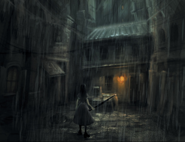 Wandering on a rainy night. Wandering on a rainy night.