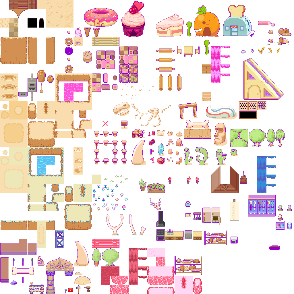"OCEAN_DW_DoughDungeon. There is also an unused tileset for Orange Oasis, interally referred to as Dough Dungeon." "OCEAN_DW_DoughDungeon. There is also an unused tileset for Orange Oasis, interally referred to as Dough Dungeon."