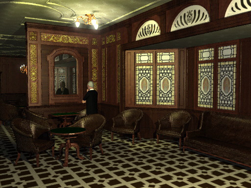 Someone in the First Class Smoking Room. Someone in the First Class Smoking Room.