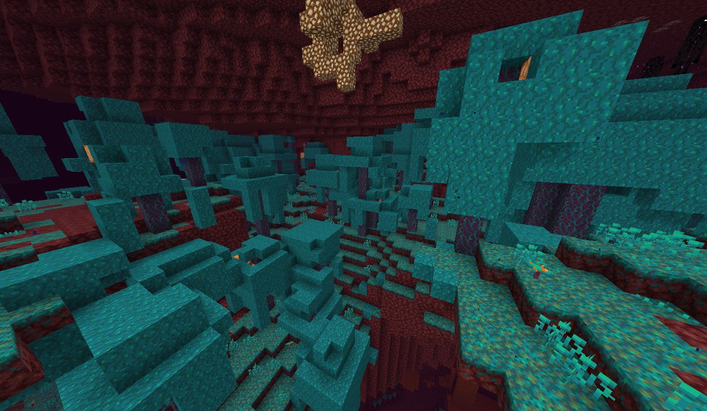 A screenshot of a warped forest in 20w06a.