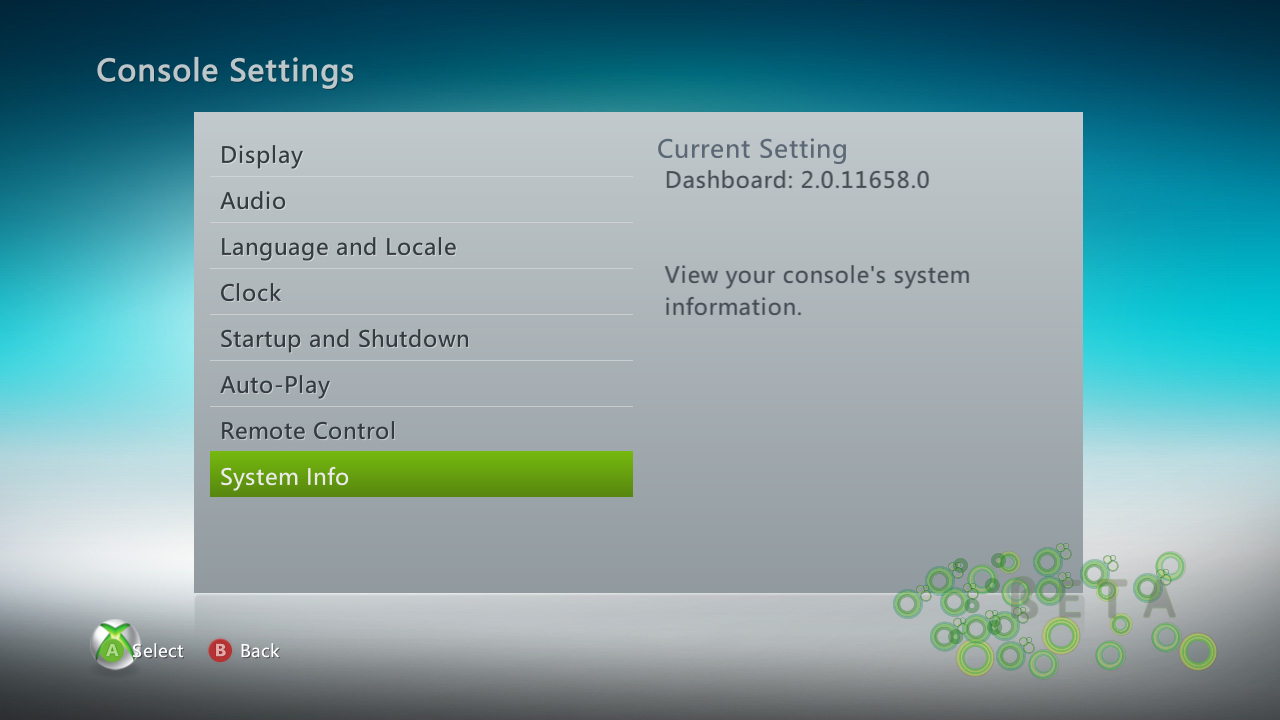 System Info button System Info button