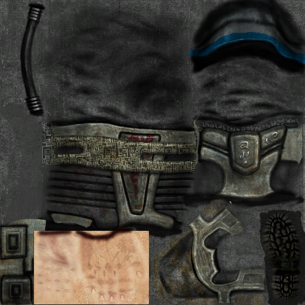 Later 2002 Blue texture for the Human Commando's arms and legs.