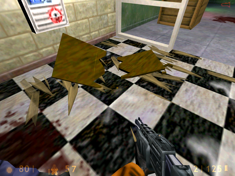 The broken table, with one side flattened and the other one not flattened. The broken table, with one side flattened and the other one not flattened.