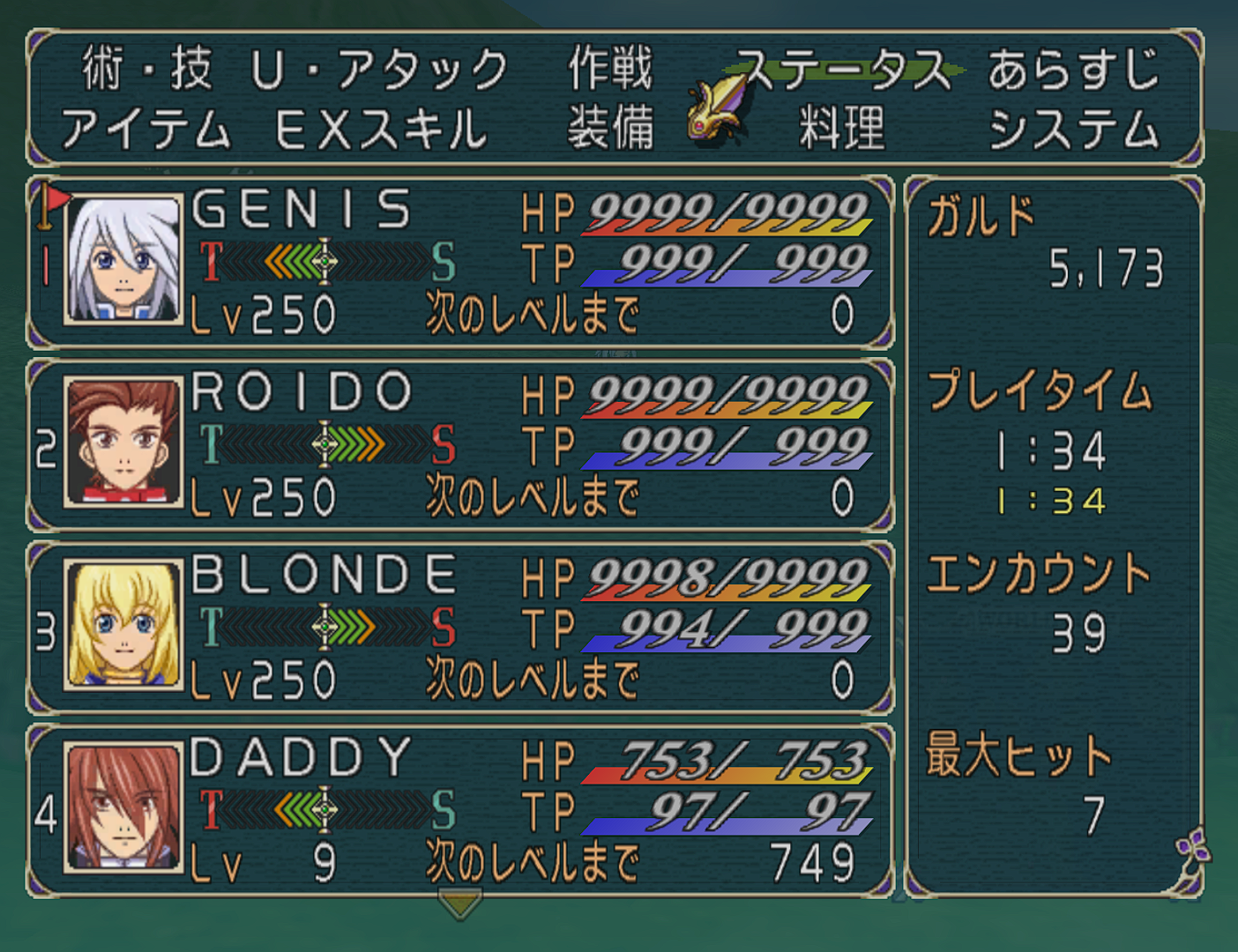 The cast's official Japanese names, romanized The cast's official Japanese names, romanized