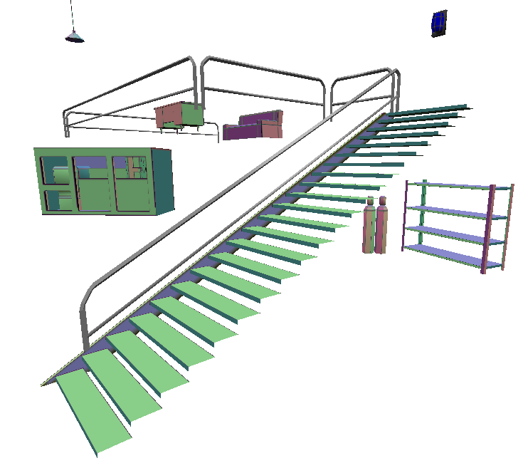 Stairs and items. Stairs and items.
