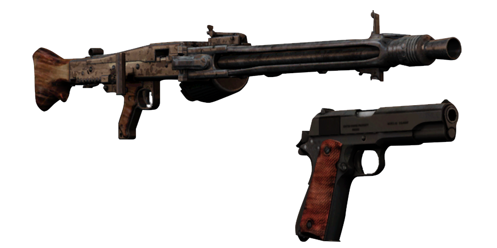 Unused image showing Colt 1911 and MG42.