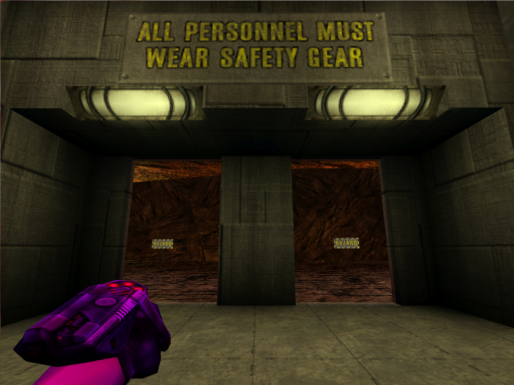 The sign just past the purple light door. The sign just past the purple light door.