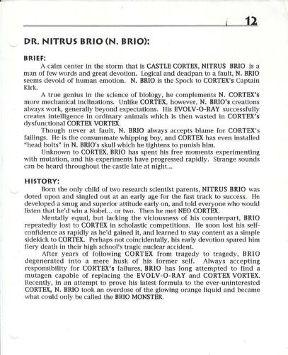 N. Brio's character bio (August 1995). N. Brio's character bio (August 1995).