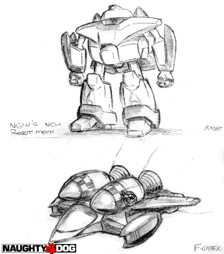 Concept art of N. Gin's mech. Concept art of N. Gin's mech.