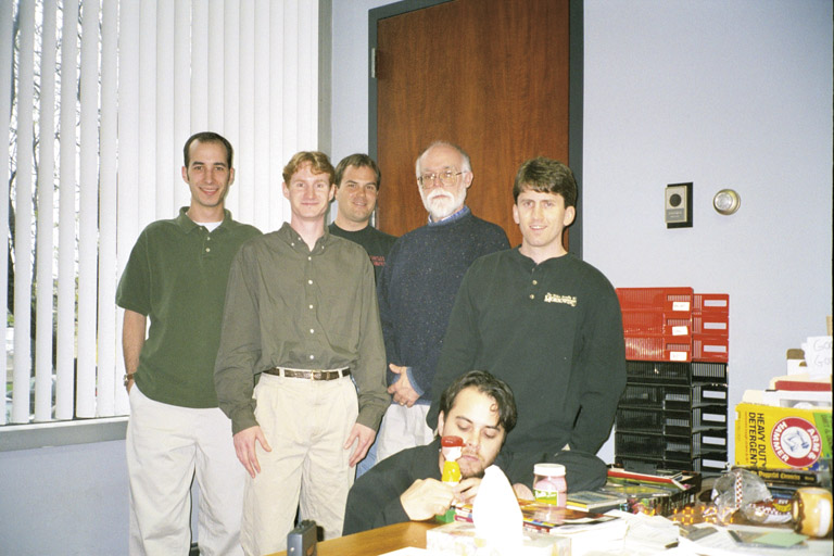 Morrowind Developer group photo, featuring Todd Howard, Ken Rolston, Craig Walton, Andy Nunn, Matt Carofano and Michael Kirkbride.
